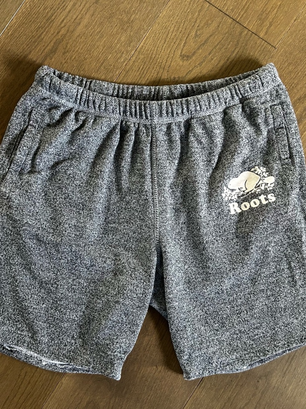 Roots Gray Terry Shorts with White Logo